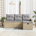 Tuinbankenset met kussen 4 pcs Beige en Licht Grijs poly rattan