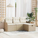 Tuinbankenset 4 st Beige en Crème poly rattan