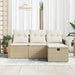 Tuinbankenset 4 st Beige en Crème poly rattan