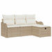 Tuinbankenset 4 st Beige en Crème poly rattan