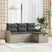 Tuinbankenset 4 st Lichtgrijs poly rattan