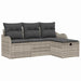 Tuinbankenset 4 st Lichtgrijs poly rattan