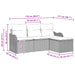 Tuin Sofa Set 4 st 3-Aantal zitplaatsen Grijs en Marineblauw
