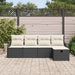 Tuin Sofa Set 5 st 4-Aantal zitplaatsen Zwart en Crème