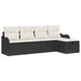 Tuin Sofa Set 5 st 4-Aantal zitplaatsen Zwart en Crème