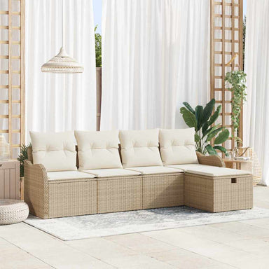 Tuin Sofa Set 5 st 4-Aantal zitplaatsen Beige en Crème