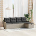 Tuin Sofa Set met kussen met opslag 5 pcs Lichtgrijs Poly riet