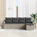 Tuin Sofa Set met kussen met opslag 5 pcs Lichtgrijs Poly riet