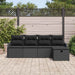Tuin Sofa Set 5 st 4-Aantal zitplaatsen Zwart poly rattan
