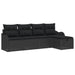 Tuin Sofa Set 5 st 4-Aantal zitplaatsen Zwart poly rattan