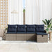 Tuin Sofa Set 5 st 4-Aantal zitplaatsen Grijs en Marineblauw