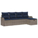 Tuin Sofa Set 5 st 4-Aantal zitplaatsen Grijs en Marineblauw