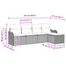 Tuin Sofa Set 5 st 4-Aantal zitplaatsen Grijs en Marineblauw