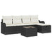 Tuin Sofa Set 6 st 4-Aantal zitplaatsen Zwart en Crème