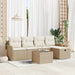 Tuin Sofa Set 6 st 4-Aantal zitplaatsen Beige en Crème