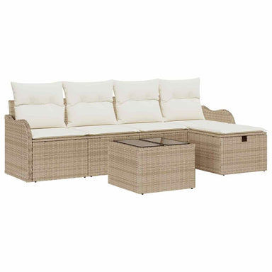 Tuin Sofa Set 6 st 4-Aantal zitplaatsen Beige en Crème
