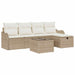 Tuin Sofa Set 6 st 4-Aantal zitplaatsen Beige en Crème