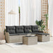 Tuin Sofa Set 6 st 4-Aantal zitplaatsen Lichtgrijs poly rattan