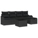 Tuin Sofa Set 6 st 4-Aantal zitplaatsen Zwart poly rattan