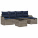 Tuin Sofa Set 6 st 4-Aantal zitplaatsen Grijs en Marineblauw