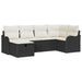 Tuin Sofa Set met kussen 6 pcs Zwart en crème Poly riet