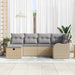 Tuin Sofa Set met kussen 6 pcs beige en lichtgrijs Poly riet
