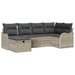 Tuin Sofa Set met kussen met opslag 6 pcs Lichtgrijs Poly riet