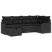 Tuin Sofa Set 6 st 6-Aantal zitplaatsen Zwart poly rattan