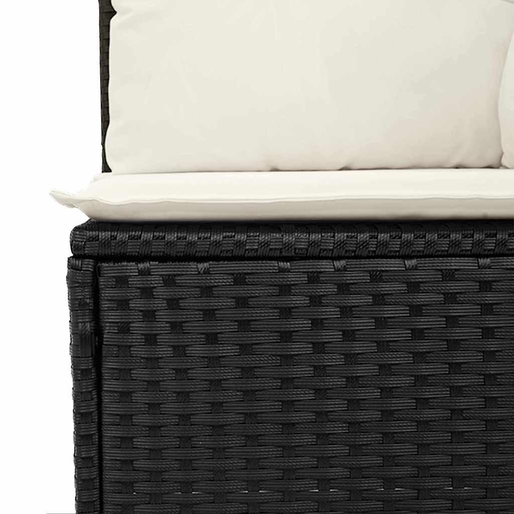 Tuin Sofa Set 7 st 6-Aantal zitplaatsen Zwart en Crème