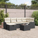 Tuin Sofa Set 7 st 6-Aantal zitplaatsen Zwart en Crème