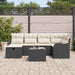 Tuin Sofa Set 7 st 6-Aantal zitplaatsen Zwart en Crème
