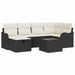 Tuin Sofa Set 7 st 6-Aantal zitplaatsen Zwart en Crème
