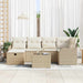 Tuin Sofa Set 7 st 6-Aantal zitplaatsen Beige en Crème