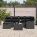 Tuin Sofa Set 7 st 6-Aantal zitplaatsen Zwart poly rattan