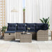 Tuinbankenset 7 st Grijs en Marineblauw poly rattan