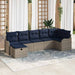 Bankstel met kussen met opslag Grijs en Marineblauw poly rattan