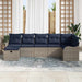 Bankstel met kussen met opslag Grijs en Marineblauw poly rattan