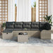 Bankstel met kussen met opslag 8 pcs Lichtgrijs poly rattan