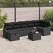 Bankstel 8 st 7-Aantal zitplaatsen Zwart poly rattan