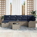 Bankstel met kussen met opslag Grijs en Marineblauw poly rattan