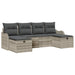 Bankstel met kussen met opslag 6 pcs Lichtgrijs poly rattan