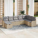 Bankstel met kussen met opslag Beige en Licht Grijs poly rattan