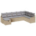 Bankstel met kussen met opslag Beige en Licht Grijs poly rattan
