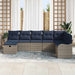 Bankstel met kussen met opslag Grijs en Marineblauw poly rattan