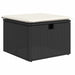 Bankstel met kussen met opslag 9 pcs Zwart en Crème poly rattan