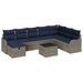 Bankstel 9 st 8-Aantal zitplaatsen Grijs en Marineblauw