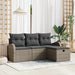 Bankstel met kussen met opslag 4 pcs Grijs poly rattan