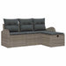 Bankstel met kussen met opslag 4 pcs Grijs poly rattan