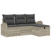 Bankstel met kussen met opslag 4 pcs Lichtgrijs poly rattan