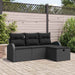 Bankstel 4 st Zwart poly rattan